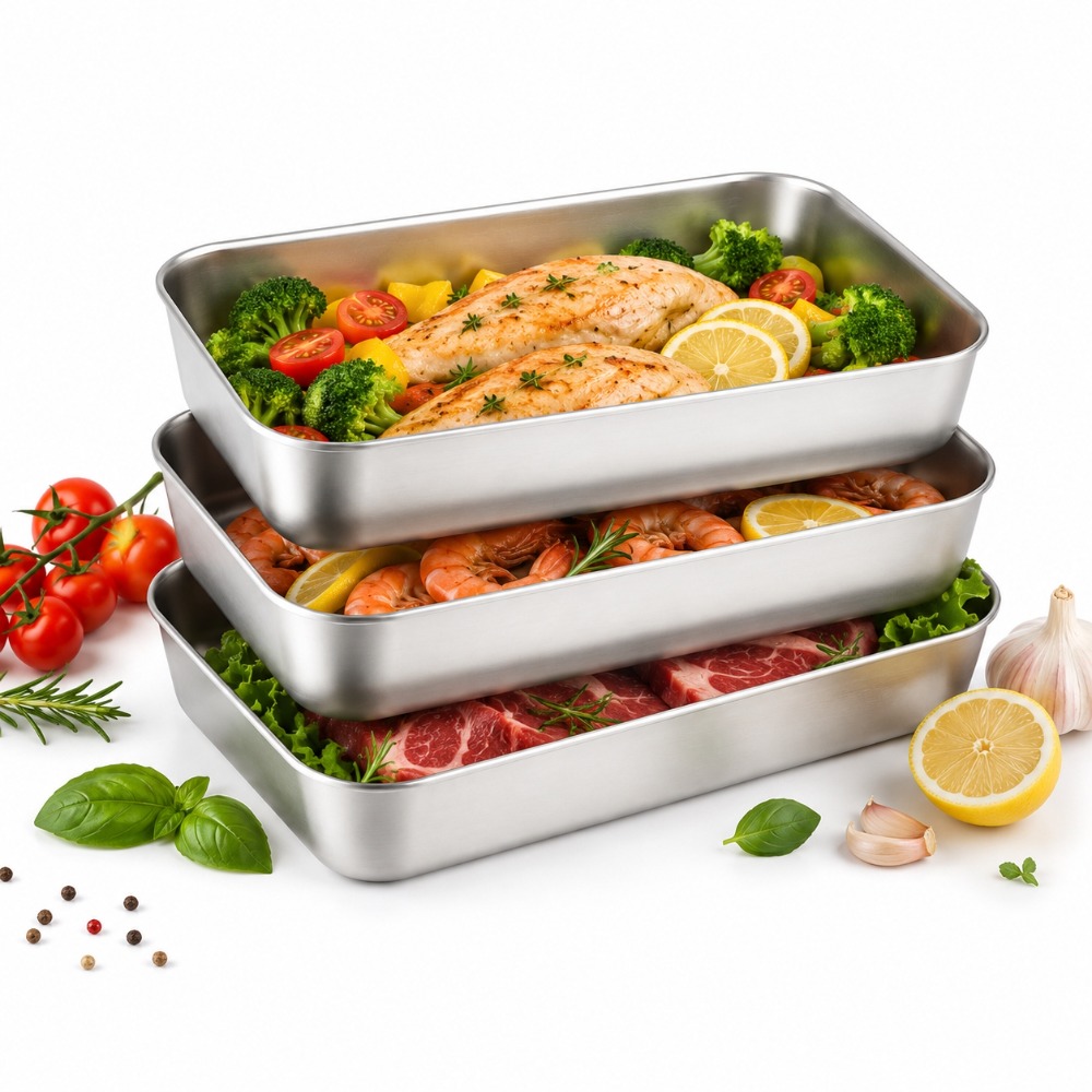 Meal Prep Kit - 3 Pcs Stainless Steel Food Storage