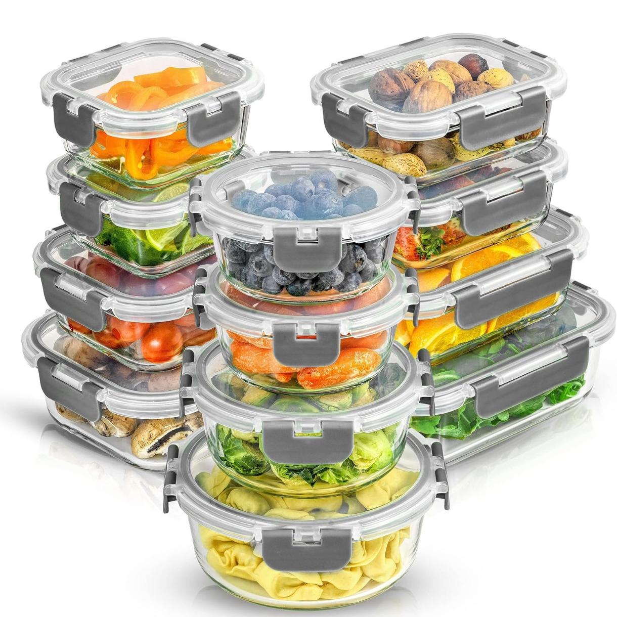 Meal Prep Kit - 24pc Borosilicate Glass Storage Containers with
