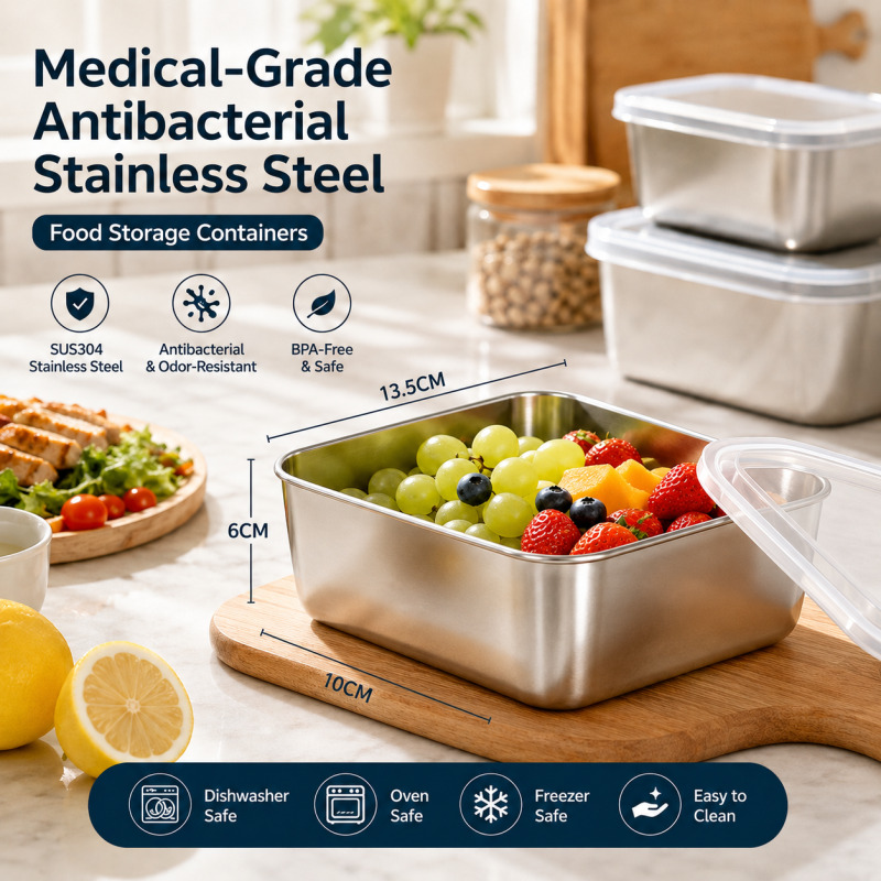 Meal Prep Kitchen - Medical Grade Antibacterial Stainless Steel Food