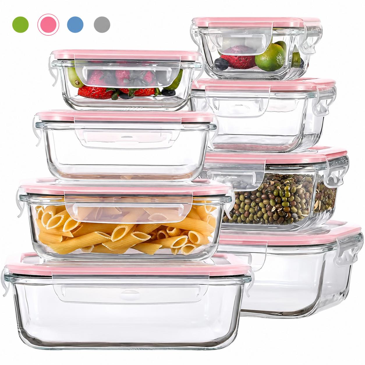 Meal Prep Kit - 8/12Pcs Stackable Borosilicate Glass Food Storage