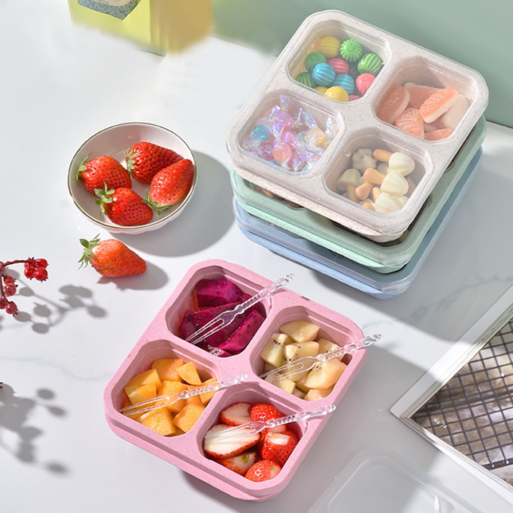 1pc Reusable Wheat Straw 4 Com - Meal Prep Recipes 评论和价格