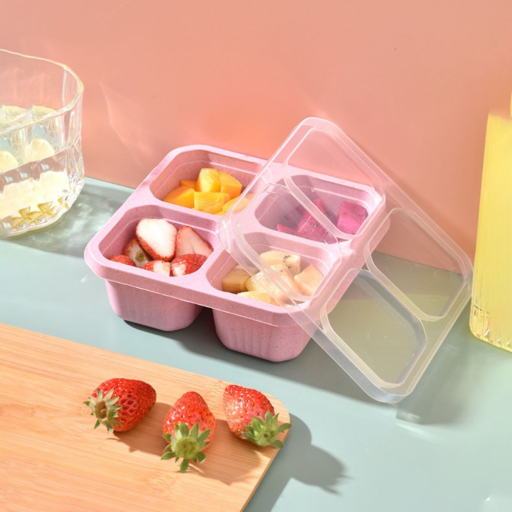 1pc Reusable Wheat Straw 4 Com - Meal Prep Recipes 评论和价格
