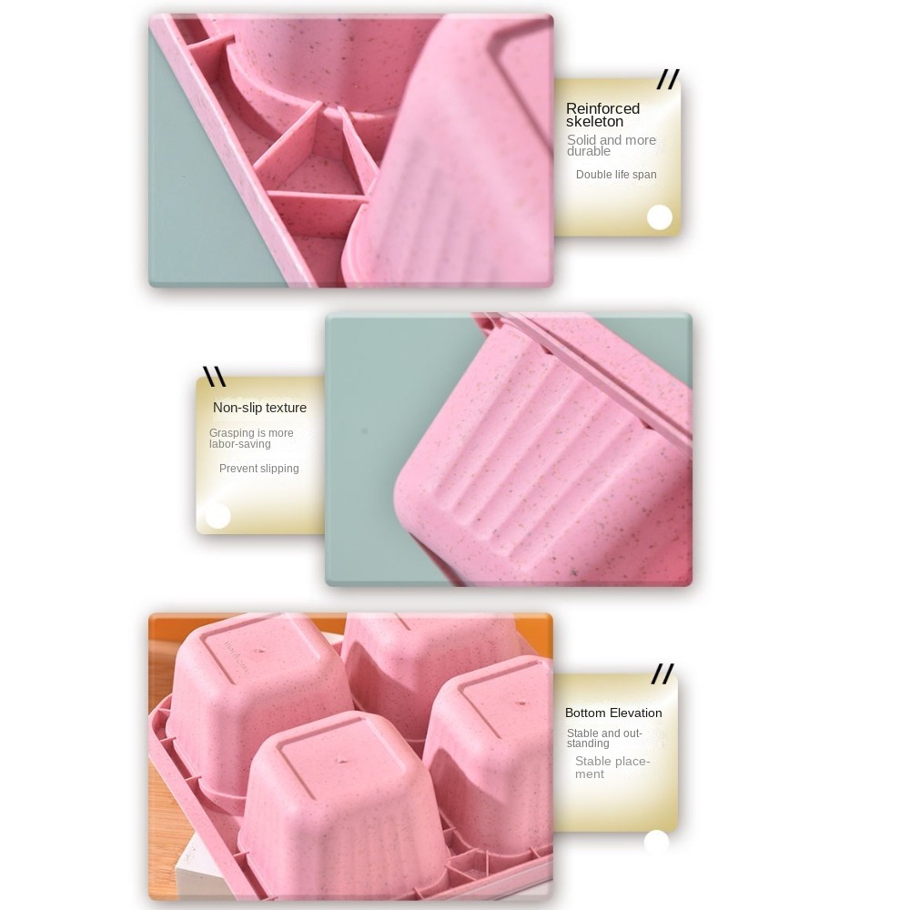1pc Reusable Wheat Straw 4 Com - Meal Prep Recipes 评论和价格