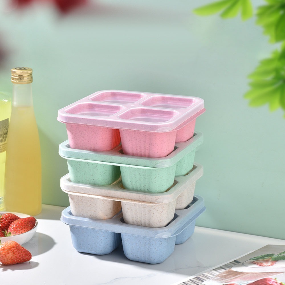 1pc Reusable Wheat Straw 4 Com - Meal Prep Recipes 评论和价格
