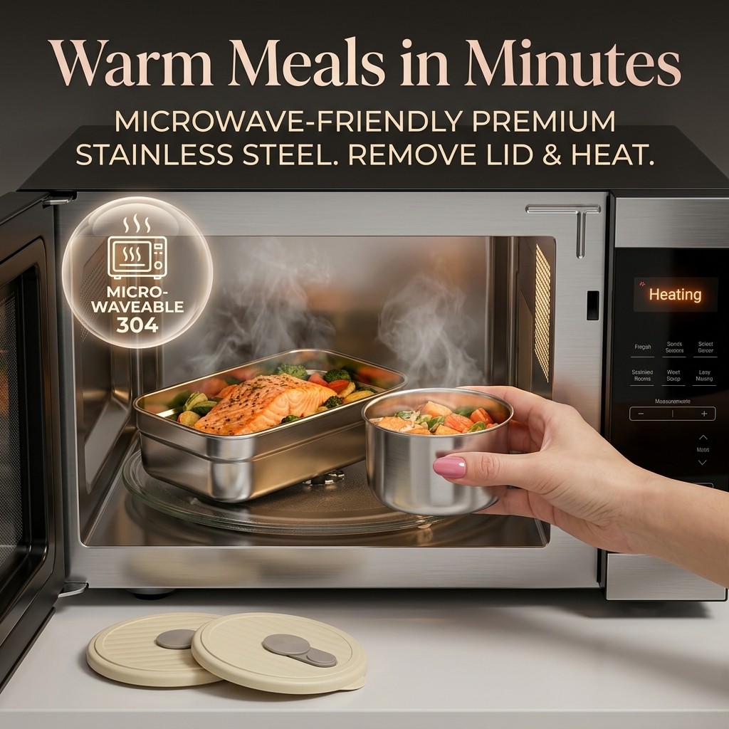 Microwave Safe 304 Stainless S - Meal Prep Recipes 评论和价格