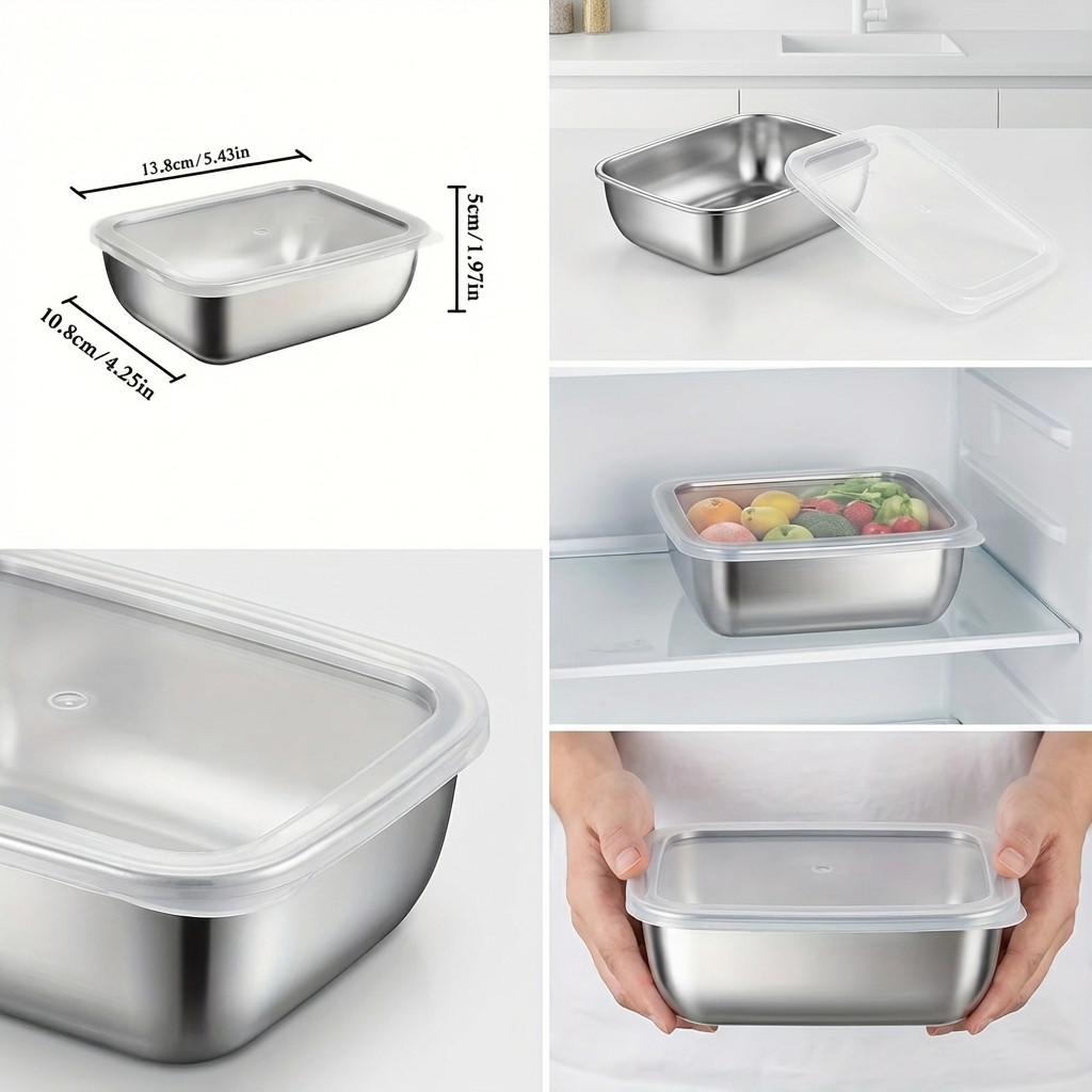 5PCS Stainless Steel Food Stor - Meal Prep Recipes 评论和价格