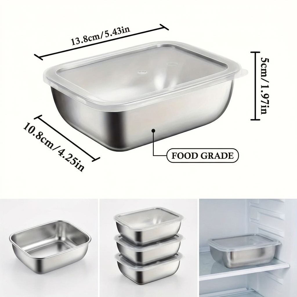 5PCS Stainless Steel Food Stor - Meal Prep Recipes 评论和价格
