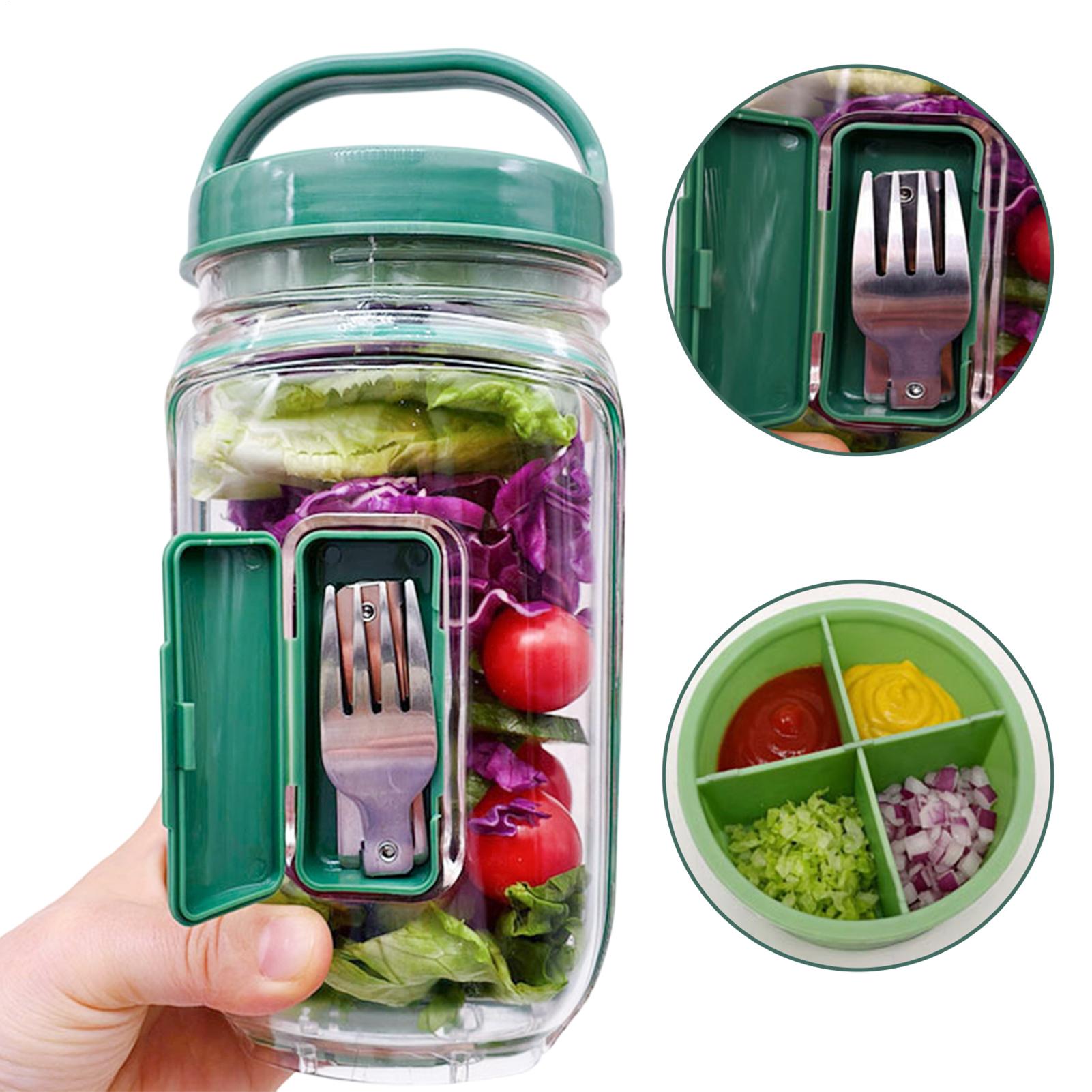 Salad Jar with a dressing cup  - Meal Prep Gym 评论和价格