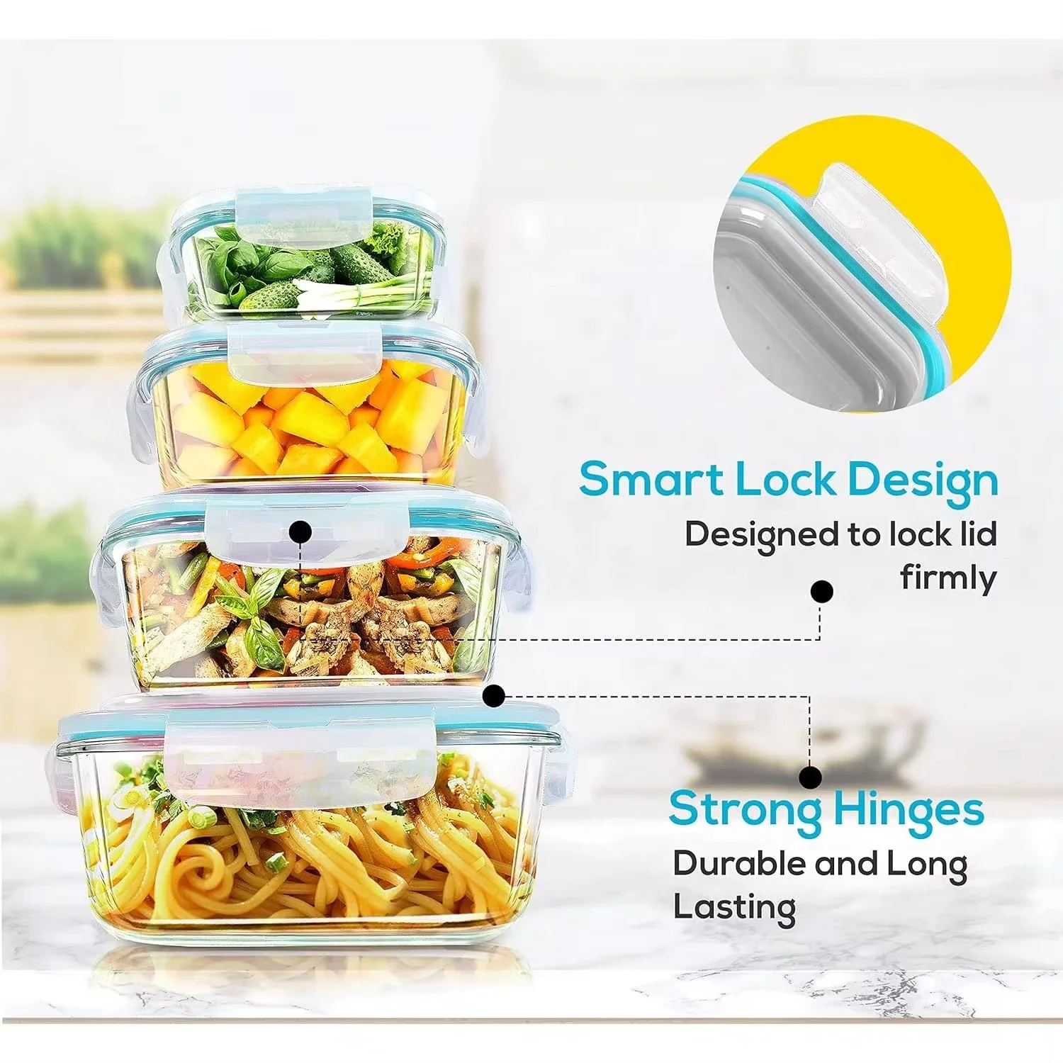Glass Lunch Box Food Storage C - Meal Prep Recipes 评论和价格