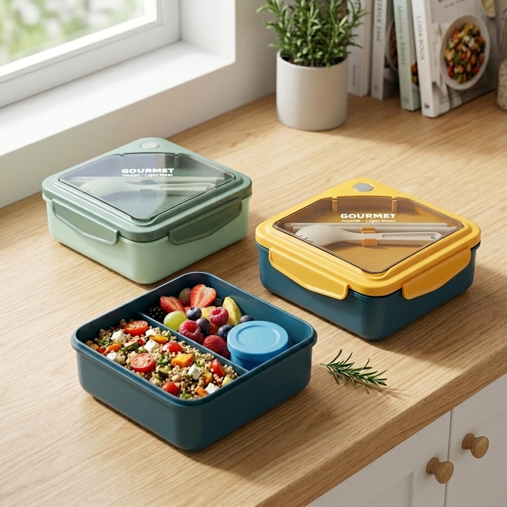 Sealed Plastic Bento Lunch Box - Meal Prep Or Prep Meal 评论和价格