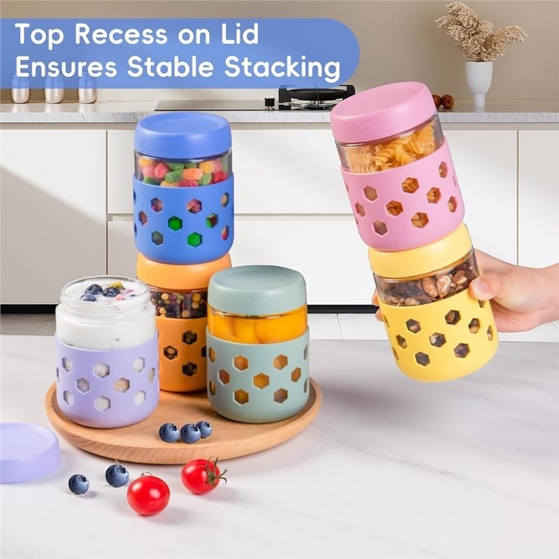 ABMH-Glass Jars With Airtight  - Meal Prep Oatmeal Jars 评论和价格